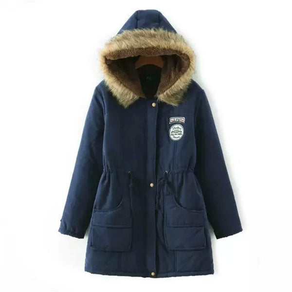 Winter women coat 2019 Women's Parka Casual Outwear Military Hooded fur Coat Down Jackets Winter Coat for Female CC001