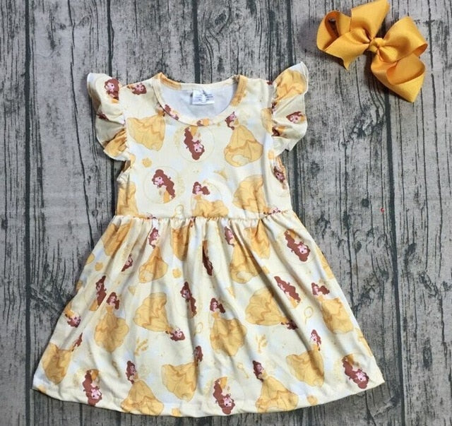 new arrivals summer baby girls children clothes short sleeve kenn length dress milk silk princess match accessory kids boutique
