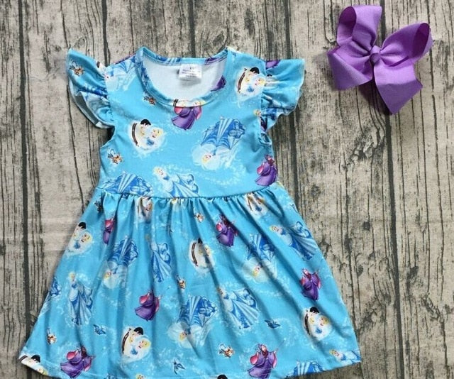 new arrivals summer baby girls children clothes short sleeve kenn length dress milk silk princess match accessory kids boutique