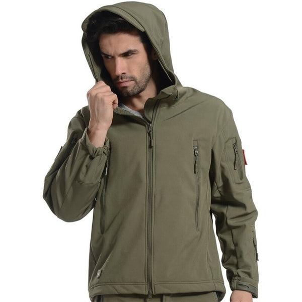 Softshell Jacket Men Fleece Waterproof Windproof Warm Winter Camouflage Windbreaker Hiking Hunting Coat Military Jacket Tactical
