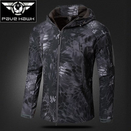 Softshell Jacket Men Fleece Waterproof Windproof Warm Winter Camouflage Windbreaker Hiking Hunting Coat Military Jacket Tactical
