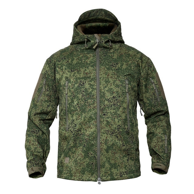 Softshell Jacket Men Fleece Waterproof Windproof Warm Winter Camouflage Windbreaker Hiking Hunting Coat Military Jacket Tactical