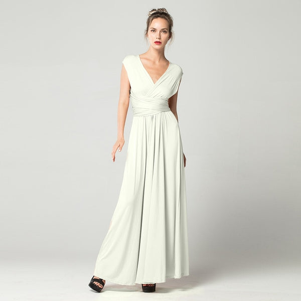 Sexy Long Dress Bridesmaid Formal Multi Way Wrap Convertible Infinity Maxi Dress Red Hollow Out Party Bandage Vestidos FICUSRONG