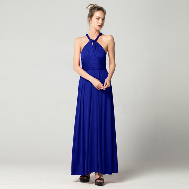 Sexy Long Dress Bridesmaid Formal Multi Way Wrap Convertible Infinity Maxi Dress Red Hollow Out Party Bandage Vestidos FICUSRONG
