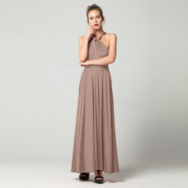 Sexy Long Dress Bridesmaid Formal Multi Way Wrap Convertible Infinity Maxi Dress Red Hollow Out Party Bandage Vestidos FICUSRONG