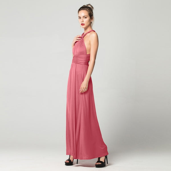 Sexy Long Dress Bridesmaid Formal Multi Way Wrap Convertible Infinity Maxi Dress Red Hollow Out Party Bandage Vestidos FICUSRONG