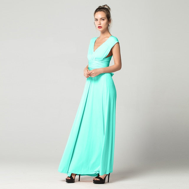 Sexy Long Dress Bridesmaid Formal Multi Way Wrap Convertible Infinity Maxi Dress Red Hollow Out Party Bandage Vestidos FICUSRONG