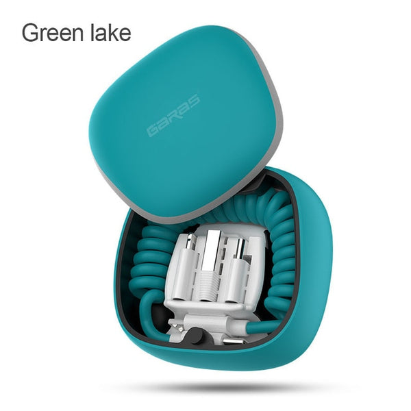 GARAS Power Bank PD/QC3.0 for iPhone/Micro USB/USB C mini Powerbank Fast Charger For xiaomi/huawei Type C To Type C Spring Cable