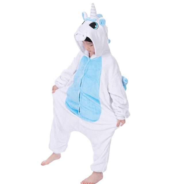 Children's Pajamas for Boys Girls Unicorn Pajamas Flannel Kids Pijamas Set Animal Kids Sleepwear Winter Boys Gilrs Onesies 4-12