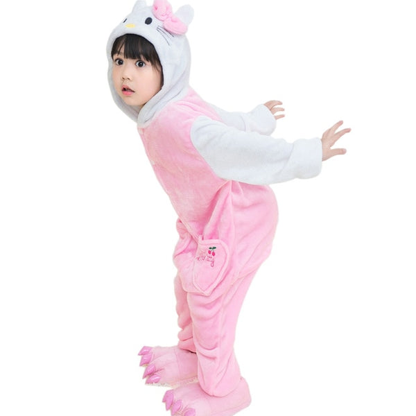 Children's Pajamas for Boys Girls Unicorn Pajamas Flannel Kids Pijamas Set Animal Kids Sleepwear Winter Boys Gilrs Onesies 4-12
