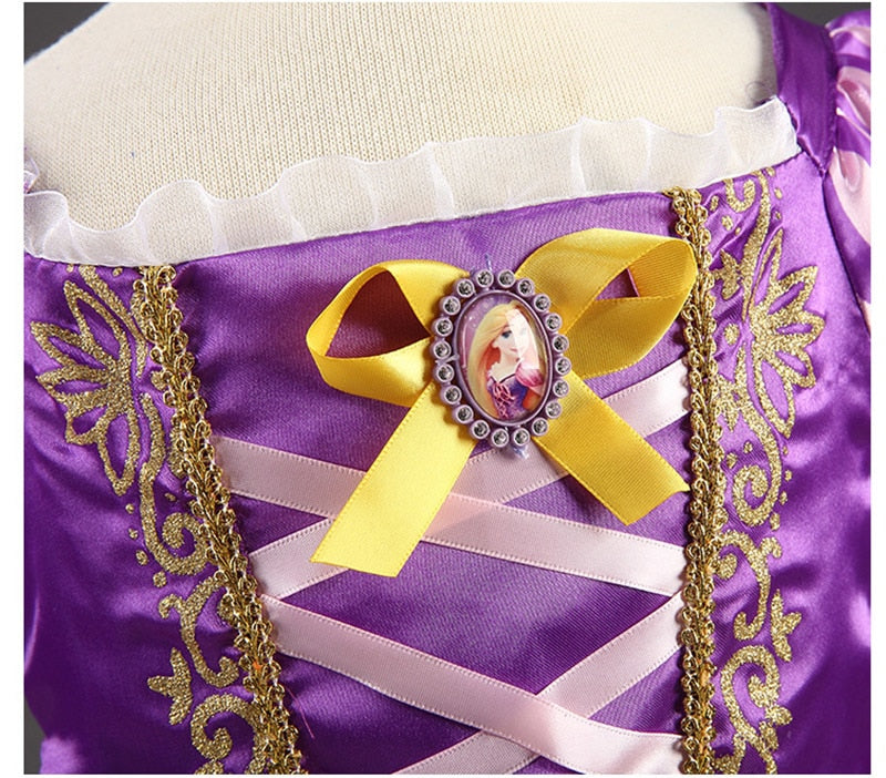 PaMaBa Elegant Princess Dress for Girls Rapunzel Cinderella Cosplay Costume Children's Party Dress-up Snow White Kids Ball Gown