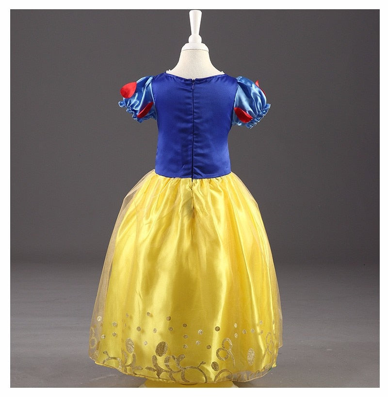 PaMaBa Elegant Princess Dress for Girls Rapunzel Cinderella Cosplay Costume Children's Party Dress-up Snow White Kids Ball Gown