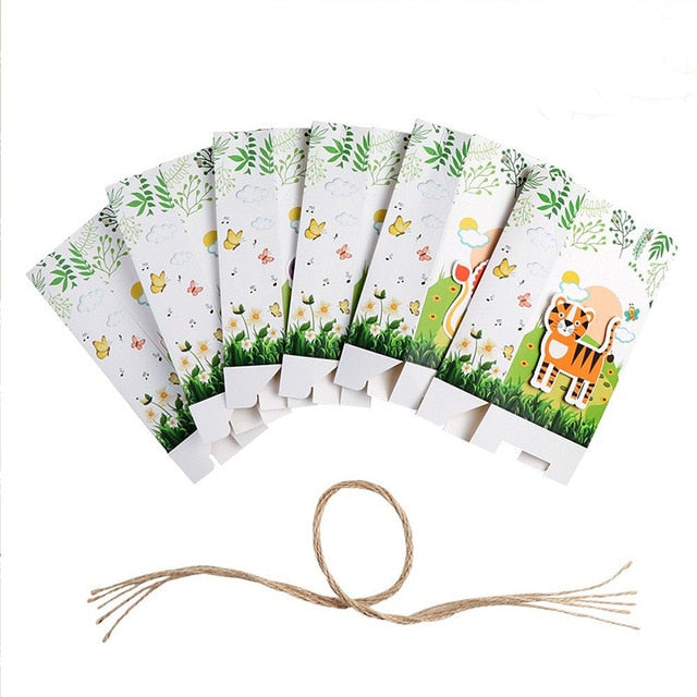 OurWarm 6pcs Paper Bag Jungle Safari Animals Party Animal Candy Box Safari Animals Theme Birthday Party Supplies Baby Shower
