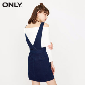 ONLY Women 2-pieces set single breasted tie up Waist band denim dress female