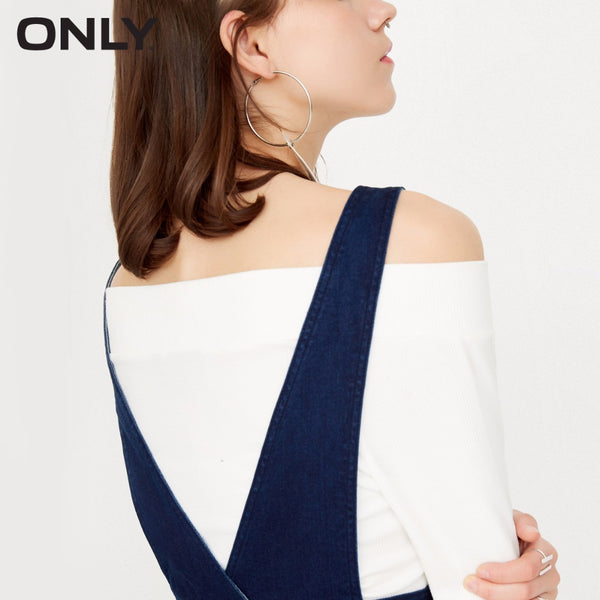 ONLY Women 2-pieces set single breasted tie up Waist band denim dress female
