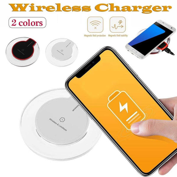 Qi Ultra Slim Wireless Charger Crystal Clear Charging Pad LED Lighting for Samsung S7 S8 S8 Plus New Arrival