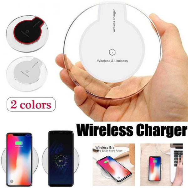 Qi Ultra Slim Wireless Charger Crystal Clear Charging Pad LED Lighting for Samsung S7 S8 S8 Plus New Arrival