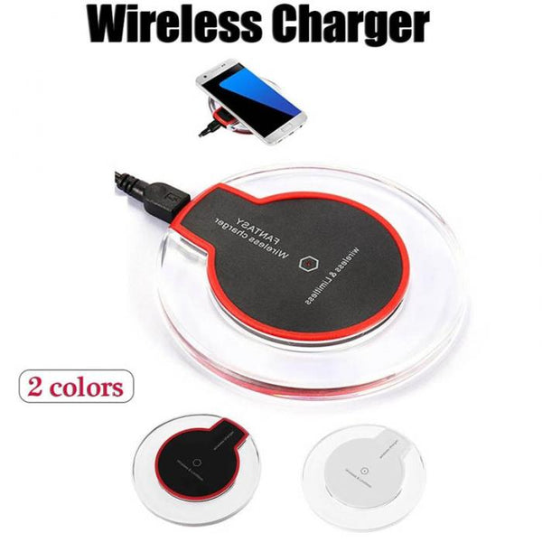 Qi Ultra Slim Wireless Charger Crystal Clear Charging Pad LED Lighting for Samsung S7 S8 S8 Plus New Arrival
