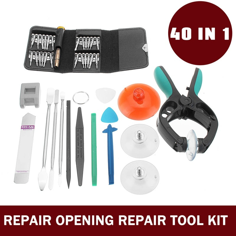 Leory 40 in 1 Universal Mobile Phone Tablet Screen Opening Replacement Repair Tool Kit Screwdriver Set for iPhone For Samsung