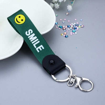 10Pcs/lot Nylon Wrist Strap Lanyard Smile Short Rope for Phones iPhone X Samsung Xiaomi Camera Cell Phone USB Mp3 Mp4 For Keys
