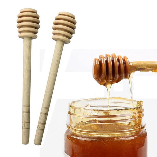 LINSBAYWU Wooden Stirrers Honey Dipper Wood Honey Spoon Stick for Honey Jar Stick Collect Dispense Honey Dessert Tools