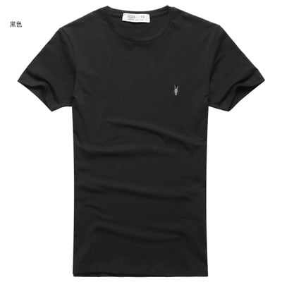 new spring & summer AS mens t-shirt fitness cotton tee tops sheep head logo solid basic T-shirt casual brand clothing T4307