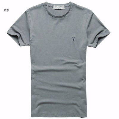 new spring & summer AS mens t-shirt fitness cotton tee tops sheep head logo solid basic T-shirt casual brand clothing T4307