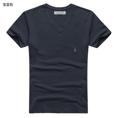 new spring & summer AS mens t-shirt fitness cotton tee tops sheep head logo solid basic T-shirt casual brand clothing T4307