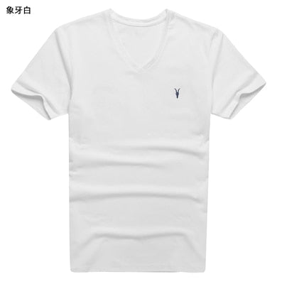new spring & summer AS mens t-shirt fitness cotton tee tops sheep head logo solid basic T-shirt casual brand clothing T4307