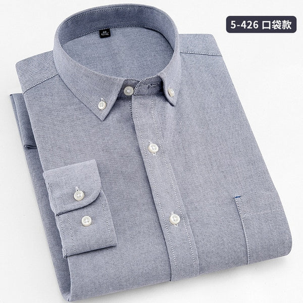 Men Shirt Long Sleeve Oxford Male Shirts 8XL Men Dress Shirts Large 7XL 6XL White Social Shirt Cheap China Imported Men Clothing