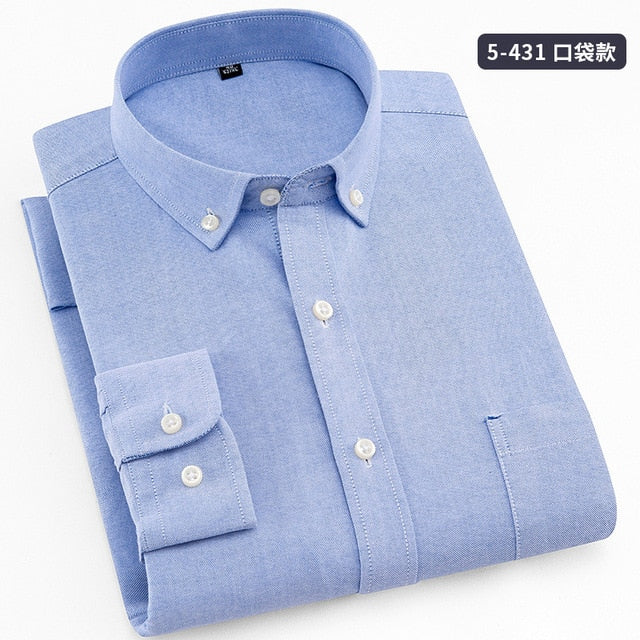 Men Shirt Long Sleeve Oxford Male Shirts 8XL Men Dress Shirts Large 7XL 6XL White Social Shirt Cheap China Imported Men Clothing