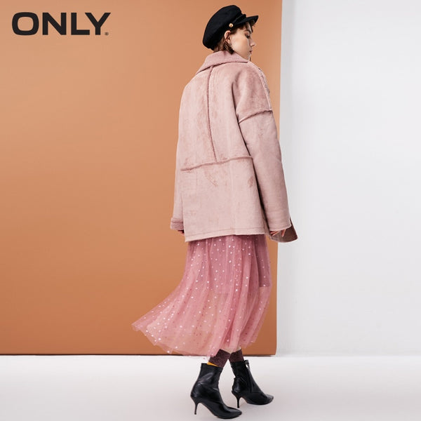 ONLY womens' winter new lamb cashmere suede cotton jacket