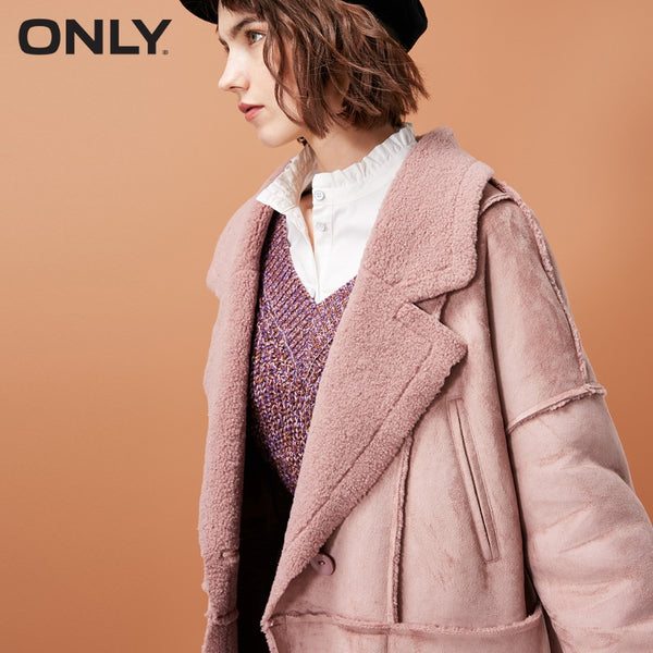 ONLY womens' winter new lamb cashmere suede cotton jacket