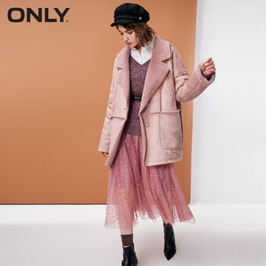 ONLY womens' winter new lamb cashmere suede cotton jacket