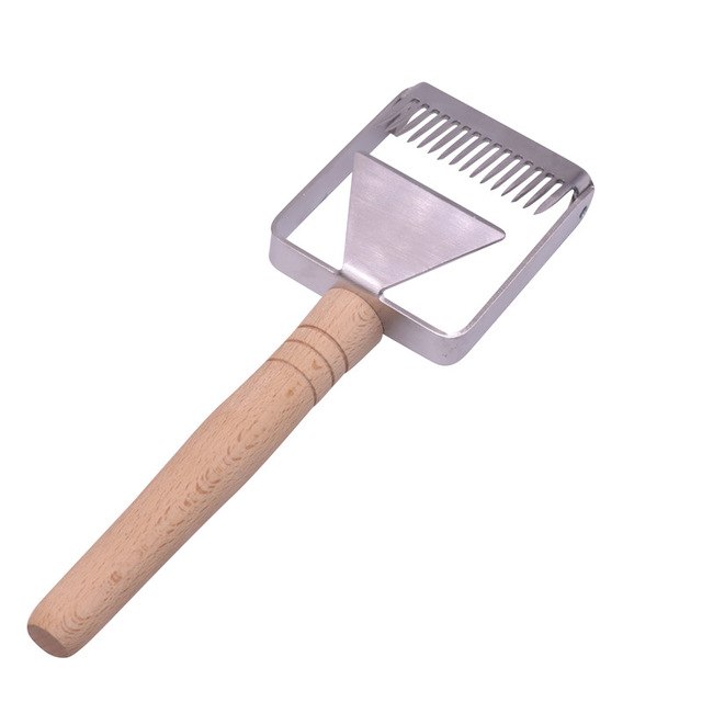 1 pcs Stainless steel Beekeeping tools Needle shovel Two in one Honey cutting knife Honey fork Beekeeping Scraper Bee tool
