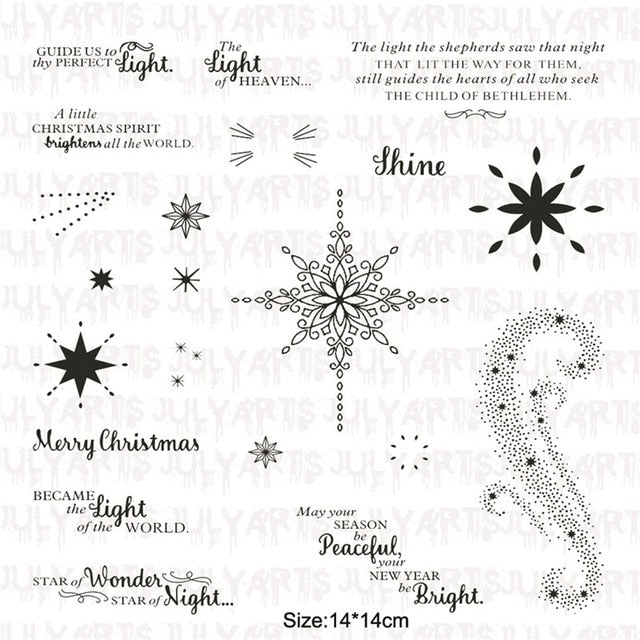 14*14cm 203*83mm Rubber Stamp Clear Metal Cutting Dies New 2019 Scrapbooking Card Star Christmas Die Stamp Stencil cut