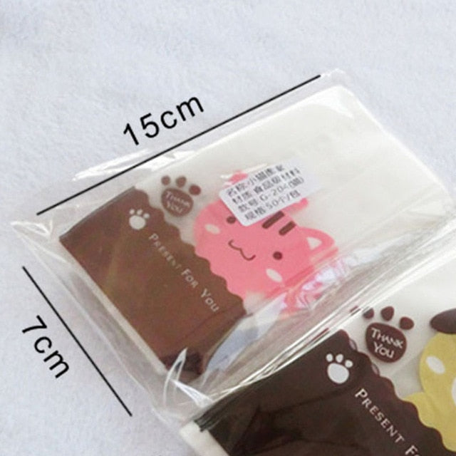 Marebell 30pcs Christmas Packing Bags For Cookies Sticky Paper Cartoon Santa Claus Party Children's Day Biscuit Baking Packaging
