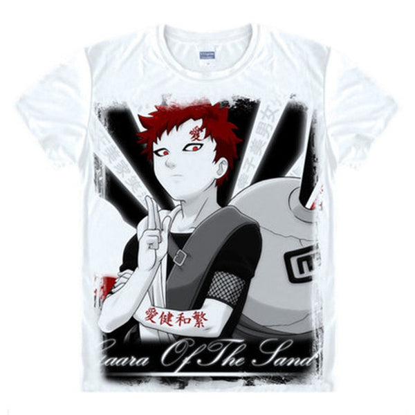 Kakashi Gaara T Shirt Naruto Sasuke T-shirt One Piece Anime Tee Shirt 3D Cartoon Print Short Sleeve School Classmate Cute Wear