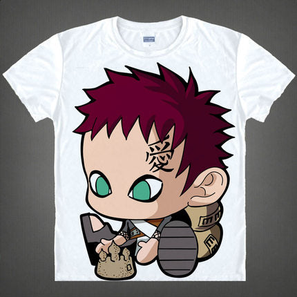 Kakashi Gaara T Shirt Naruto Sasuke T-shirt One Piece Anime Tee Shirt 3D Cartoon Print Short Sleeve School Classmate Cute Wear