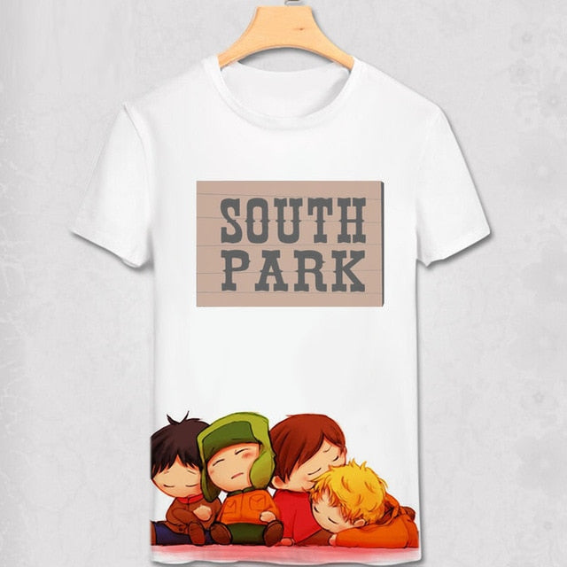 South Park T Shirt New York Geek Funny Design T-shirt Stan Marsh Kenny Diy Cartoon Short Sleeve O Neck Tees