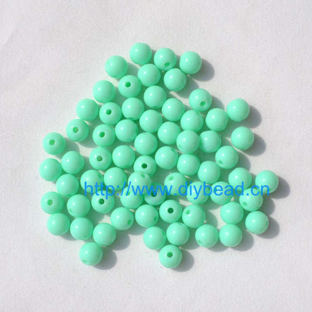 100pcs DIY Bracelet Accessories Children Gift Handcraft Department 18 Color 8MM Round Shape Acrylic Sugar Beads Jewelry Findings