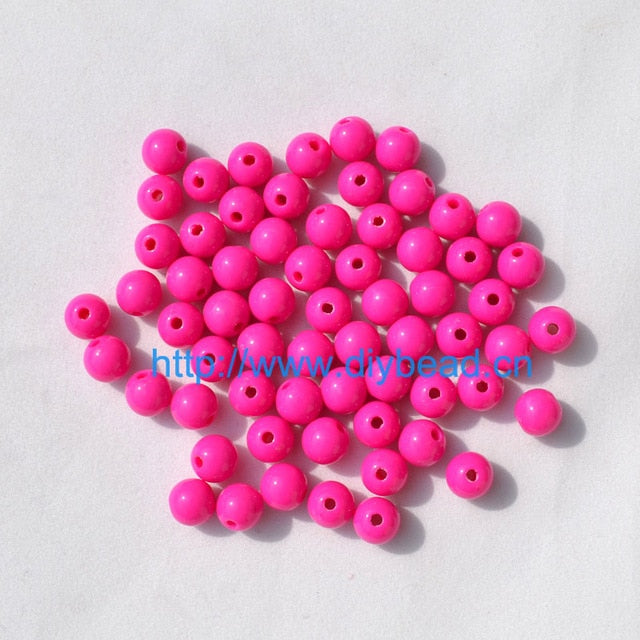 100pcs DIY Bracelet Accessories Children Gift Handcraft Department 18 Color 8MM Round Shape Acrylic Sugar Beads Jewelry Findings
