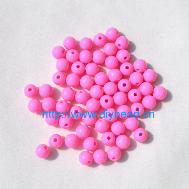 100pcs DIY Bracelet Accessories Children Gift Handcraft Department 18 Color 8MM Round Shape Acrylic Sugar Beads Jewelry Findings