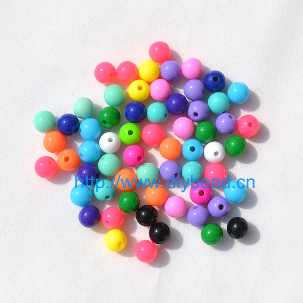 100pcs DIY Bracelet Accessories Children Gift Handcraft Department 18 Color 8MM Round Shape Acrylic Sugar Beads Jewelry Findings