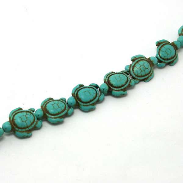 Hot Selling 14x17mm Synthetic Animal dyed Turtle Spacer Stone Beads for DIY Fashion charms bracelet necklace Jewelry
