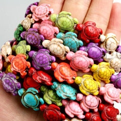 Hot Selling 14x17mm Synthetic Animal dyed Turtle Spacer Stone Beads for DIY Fashion charms bracelet necklace Jewelry