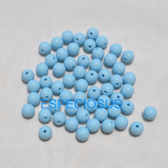 100pcs DIY Bracelet Accessories Children Gift Handcraft Department 18 Color 8MM Round Shape Acrylic Sugar Beads Jewelry Findings