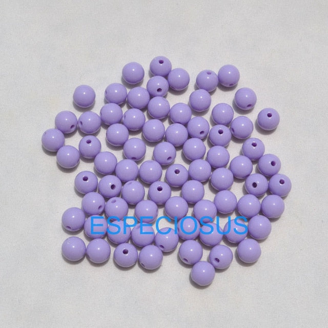 100pcs DIY Bracelet Accessories Children Gift Handcraft Department 18 Color 8MM Round Shape Acrylic Sugar Beads Jewelry Findings