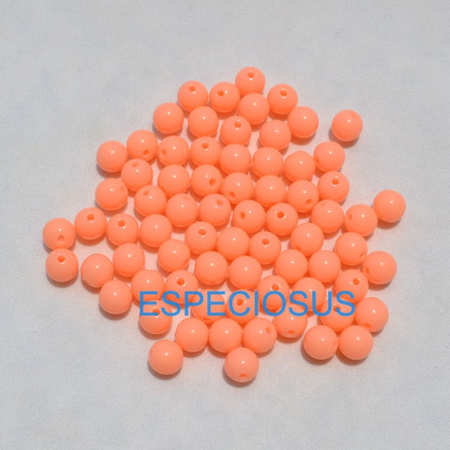100pcs DIY Bracelet Accessories Children Gift Handcraft Department 18 Color 8MM Round Shape Acrylic Sugar Beads Jewelry Findings