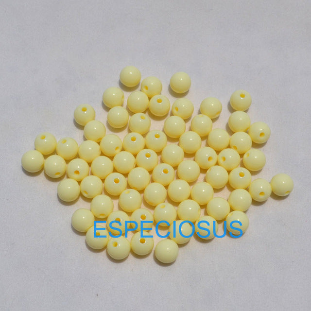 100pcs DIY Bracelet Accessories Children Gift Handcraft Department 18 Color 8MM Round Shape Acrylic Sugar Beads Jewelry Findings